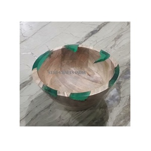 Resina hecha a mano/vajilla de mesa de madera personalizable nuevo diseño cuenco para servir para el hogar/jardín para cocina y fiesta - Product Image 1