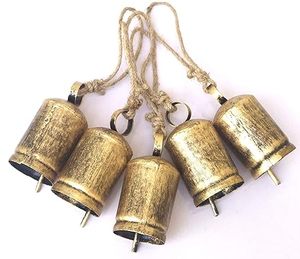 Campanas navideñas de Metal artesanal, adornos navideños de estilo Vintage auténtico, decoración navideña rústica para casas de campo - Product Image 1