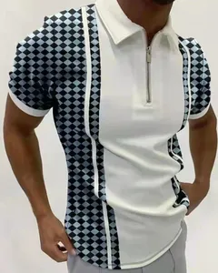 Polo personnalisé pour hommes T-shirt brodé de haute qualité T-shirt en coton T-shirt de golf uni - Product Image 1