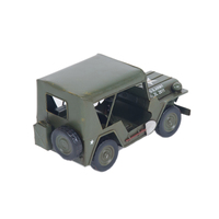 Modèle de voiture Jeep Willys Quad Overland 1940 en acrylique fait main, rectangle 29,2Lx12,7Wx16,5H cm, peint OMH AJ103, pour maison, bureau, camping-car