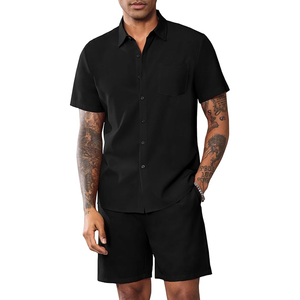 Ensemble de survêtements d'été minimaliste pour hommes: lignes épurées, poches zippées cachées et tissu léger - Product Image 2