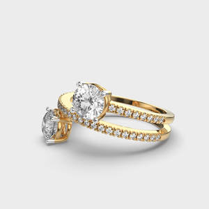 Bague de fiançailles romantique en or massif 14 carats avec diamant de laboratoire tourbillon de 1 carat pour mariage, anniversaire et fête. - Product Image 5