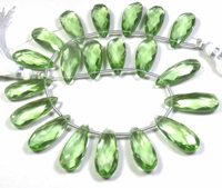 20 pierres précieuses en grenat naturel de haute qualité, quartz hydro-givré, forme poire, taille facettes, vert transparent, 20x8mm, pierres brutes pour bijoux