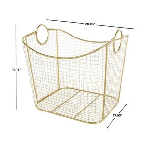 Chất lượng cao giá bán buôn Vàng N đen dây kim loại lưới lưu trữ giỏ với các cạnh cong vòng xử lý, 30 "x 20" x 20" - Product Image 4