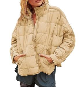 Veste matelassée pour femmes avec logo personnalisé OEM pour garder la chaleur Veste en duvet d'hiver pour les femmes Veste à glissière à bulles respirante Vente en gros OEM ODM - Product Image 1