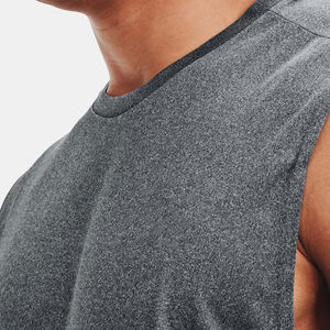 Camiseta sin mangas de entrenamiento de secado rápido para hombre Diseño de punto transpirable con manga deportiva de malla Servicio OEM personalizable - Product Image 5