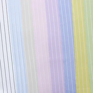 100 من قماش بولستر مخطط الأزرق والأبيض يمكن استخدامه لصنع خيوط مصبوغة بأحدث موضة الربيع