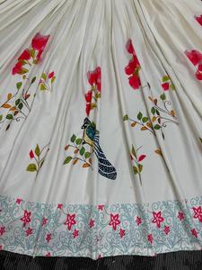 Navratri Rayon Chine Stitch ทำงานพิเศษและงานกระจกจริงผ้าใบ patta กับ Canvas lehenga choli กับ dupatta - Product Image 6
