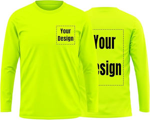 Camisetas de trabajo de manga larga amarillas de alta visibilidad con logotipo personalizado, camiseta de seguridad reflectante impermeable de 100% poliéster - Product Image 5