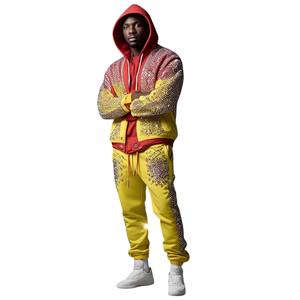 ชุดวอร์มผู้ชายประดับพลอยเทียมดีไซน์พิเศษทำจากผ้าฝ้ายสำหรับฤดูหนาว - Product Image 6