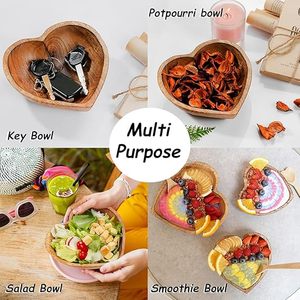 HF Crafts Frutero de madera natural Hecho a mano Eco-Consciente Desayuno Tazón para servir Precio al por mayor de frutas frescas - Product Image 5