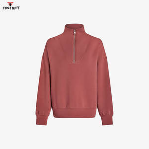 Sweat-shirt court à col roulé avec fermeture éclair pour femme Respirant et respirant fabriqué en usine dernier modèle pour femme - Product Image 6