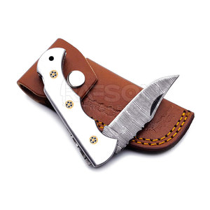 Couteau de chasse damas forgé à la main couteau de poche pliant damas pour camping en plein air meilleure vente - Product Image 3