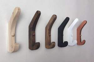 Elegant & Simple Wooden <b>Wall</b> <b>Rack</b> Coffee Wood Plant Hook Wooden <b>Wall</b> Hats Hooks Solid Hardwoods Hanger Decorations - Product Image 4