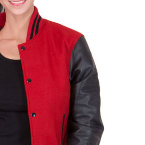 Chaqueta Bomber Varsity Rosa Personalizada para Mujer, de Lona Cruda, Impermeable y Resistente al Viento, para Invierno - Product Image 6