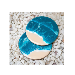 Posavasos de resina epoxi de la mayor calidad, tamaño personalizado con borde de latón, posavasos de vidrio por sublimación, calidad superior - Product Image 5