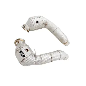Performance Exhaust High Flow Catted Downpipe With Heat Shield M5 F10/M6 F06 F12 F13 Exhaust Downpipe For BMW M6 F06 4.4T