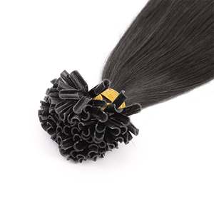 Extensions de cheveux I-Tip à la kératine, 36 pouces, ondulation naturelle, cheveux humains russes Remy # 1B - Product Image 4
