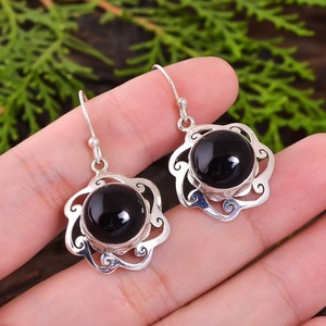 ต่างหูเงินทำด้วยมือสไตล์ Boho เครื่องประดับ925สเตอร์ลิงเงินสีดำนิลอัญมณียอดนิยมเครื่องประดับสำหรับผู้หญิงของขวัญ - Product Image 2