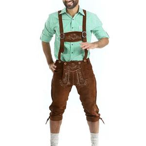 Nouveau Style Hommes Bavarois Oktoberfest Traditionnel Trachten Haute Qualité Daim Antique Long Lederhosen - Product Image 1