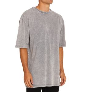 เสื้อยืดโอเวอร์ไซส์วินเทจผู้ชายแบบย้อมสีเอซิด ผ้าฝ้ายเจอร์ซีย์ 100% สไตล์ใหม่ รับสกรีนโลโก้ เสื้อยืดผ้าไหมสำหรับผู้ชาย OEM 2026 - Product Image 1