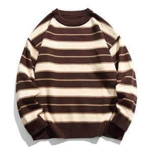 Otoño Invierno personalizado hombres cuello redondo transpirable Melange 100% suéter de lana merino cuello redondo Jersey de punto Jerséis suéteres - Product Image 6