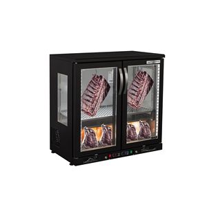 Réfrigérateur de maturation à sec - 920x550mm - avec 2 portes vitrées - Noir - Product Image 1