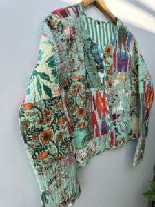 Algodón indio Vintage Kantha acolchado otoño acabado chaquetas abrigos venta al por mayor tamaño personalizado Blazers Unisex cosido a mano Hippie - Product Image 3