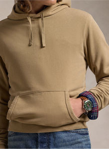 Sweat à capuche décontracté beige pour hommes en coton mélangé doux pull-over avec cordon de serrage et poches pour tous les jours au printemps Logo personnalisé - Product Image 5