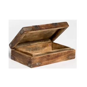 Caja de almacenamiento de joyería de madera Caja de embalaje y joyería de madera de acacia delicada Caja de madera natural de Crescent Crafts - Product Image 1