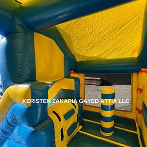 Centro de juegos inflable de alta capacidad para exteriores, casa de brinco acuática para niños con tobogán para entretenimiento en el patio trasero. - Product Image 4