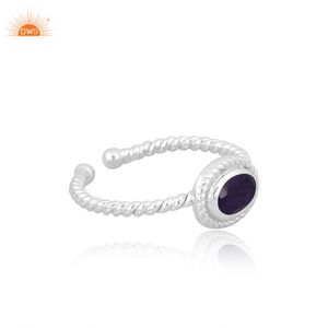Bague ajustable de forme ovale style bande torsadée en améthyste violette faite à la main Bijoux de créateur à porter au quotidien du fabricant personnalisé - Product Image 3