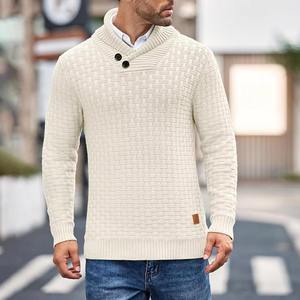 Suéter de punto torcido de cuello alto de manga larga para hombre, suéter informal, jerséis, Tops, suéter de invierno para hombre - Product Image 4