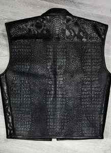 Veste en jean en cuir personnalisable de haute qualité unisexe 100% coton Style décontracté pour l'hiver avec logo brodé - Product Image 2