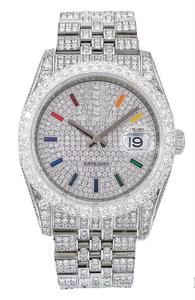 Montre de luxe personnalisée Moissanite à cadran en diamant Mouvement automatique en acier inoxydable Élégance Style Hip Hop Antique coloré - Product Image 2