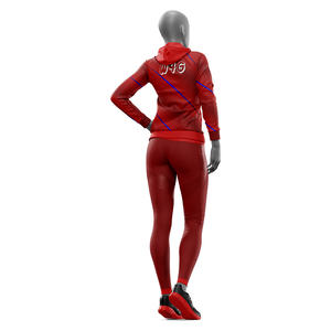 Ensemble de survêtement sportif 2 en 1 pour femme en polyester 100% imprimé sur mesure, coupe-vent, séchage rapide, respirant, sweat-shirt à capuche pour l'entraînement - Product Image 2