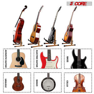 Support de guitare en bois à 5 brins, type A, avec bras en mousse souple et patins en caoutchouc pour guitare acoustique, électrique, basse et ukulélé - Product Image 3