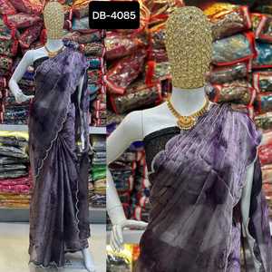 Banarasi Sarees Sari de mariage sud-indien Sari avec motif pallu à portée lourde avec chemisier en georgette avec travail de séquence pour femme - Product Image 3