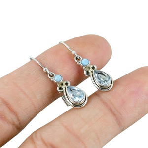 Pendientes de Ópalo con Plata de Ley 925 Chapada en Oro Rosa, Joyería Moderna para Mujer, Regalo para Bodas y Fiestas - Product Image 1