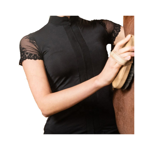 Nueva venta al por mayor de camisas de espectáculo de diseño con cremallera hechas a medida Baselayer Top camisa de equitación Ecuestre para mujeres a los precios más bajos - Product Image 4