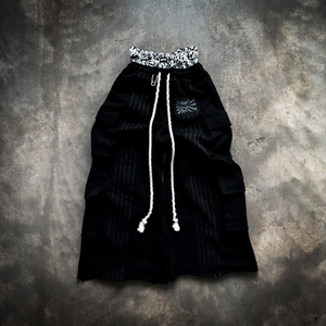 Lavado personalizado Multi bolsillos de algodón de doble cintura de pierna ancha pantalones de lavado Vintage se desvaneció la impresión digital pantalones de carga holgados hombres - Product Image 3