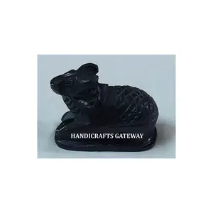 最低和最实惠的价格美丽的黑色大理石雕刻图案南迪雕像，用于家庭和室外寺庙的崇拜