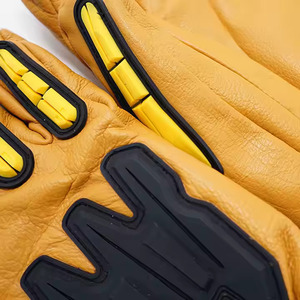 2025 gran oferta mayoristas guantes de trabajo de soldadura de palo de cuero de vaca marrón con costuras ignífugas para hombres y mujeres - Product Image 4