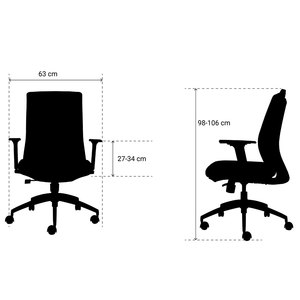 Silla de Oficina Ergonómica Premium Fermino 02 HOGVP101, Diseño Contemporáneo con Base Giratoria, Altura Ajustable, Espuma, para Uso Hospitalario - Product Image 4