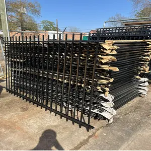 Pagar keamanan pagar baja Tubular dengan Panel pagar pemetik untuk perlindungan Perimeter keselamatan kolam renang luar ruangan