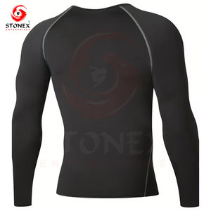 เสื้อรัดกล้ามเนื้อผู้ชายแบบระบายอากาศได้ดี พรีเมียม ปรับแต่งได้ แขนยาว แห้งเร็ว ผลิตจากผ้าสแปนเด็กซ์และโพลีเอสเตอร์ เหมาะสำหรับออกกำลังกาย ทรงปกติ - Product Image 2