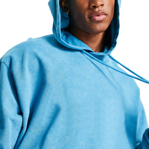 Automne dernière conception décontractée qualité de luxe personnalisé hommes XS à capuche solide plaine à capuche lavage à l'acide poids lourd tissu teint uni - Product Image 4