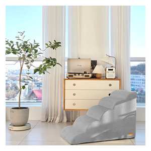 [AllmioPet] Indoor Cloud Fabric Pet Staircase 5 <b>Step</b> Gray AMP 5 GR Comfortable Dog Cat <b>Steps</b> for Senior Puppy Kitten Pets - Product Image 3