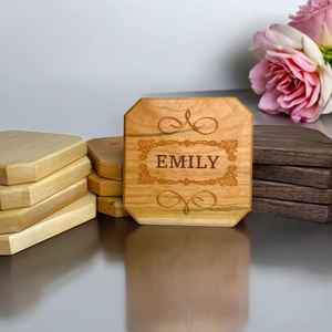 Posavasos de Madera, Artículos Clásicos para el Hogar, Posavasos de Madera con Logotipo Personalizado, Idea de Regalo Corporativo - Product Image 5