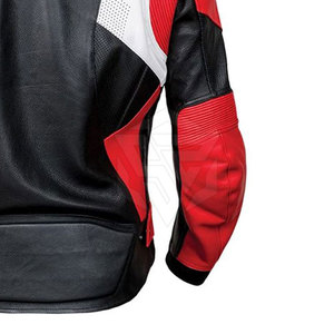 Dernière conception de veste de course en cuir de vache pour homme, col montant, logo personnalisé sur le devant, coupe-vent, respirante, vente en gros, veste de moto - Product Image 3